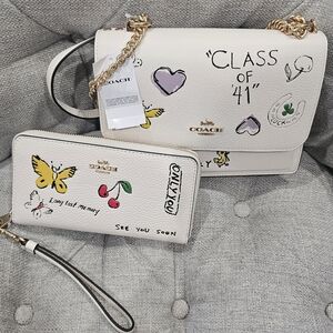 Coach Cream Crossbody Bag Set with Artistic Motifs